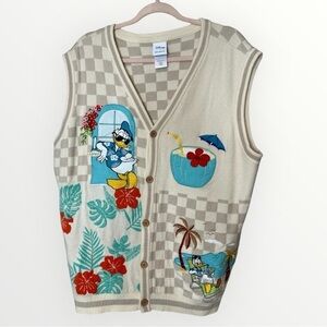 Our universe Disney Donald Duck Beach Checkered Sweater Vest